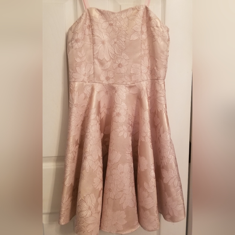 Un Deux Trois Blush Pink Embroidered Dress w/ Cover Up Top